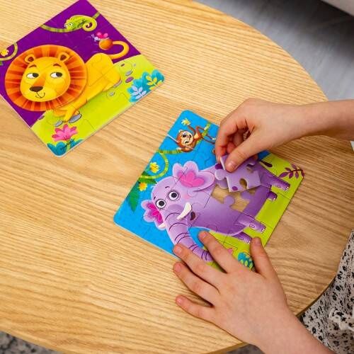 Puzzle Piankowe Lew + Słoń Zoo Dla Dzieci Rk6050-05 na Arena.pl