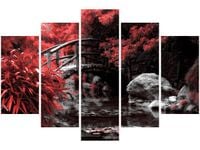 OBRAZ SECRET GARDEN MOST OGRÓD JAPONIA KOLORY