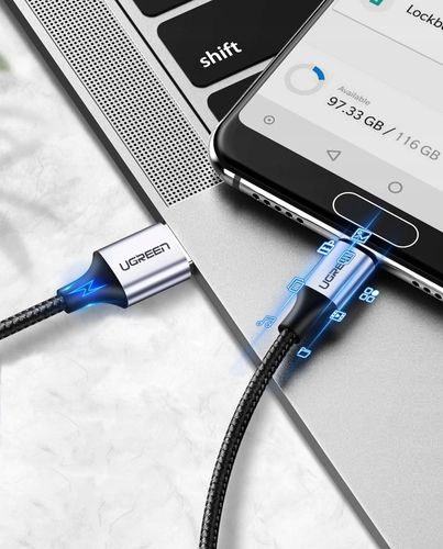 Kabel USB do USB-C UGREEN US288, 3m (czarny) na Arena.pl