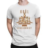 Król szachownicy - męska koszulka na prezent Biały XXL T-shirt - SZACHY