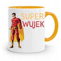 Kubek Żółty Prezent Dla Wujka Super Wujek Z Nadrukiem Ze Zdjęciem