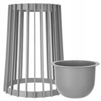 KWIETNIK STOJĄCY STOJAK NA KWIATY LOFT DWUSTRONNY SZARY 39,5 cm + WKŁAD