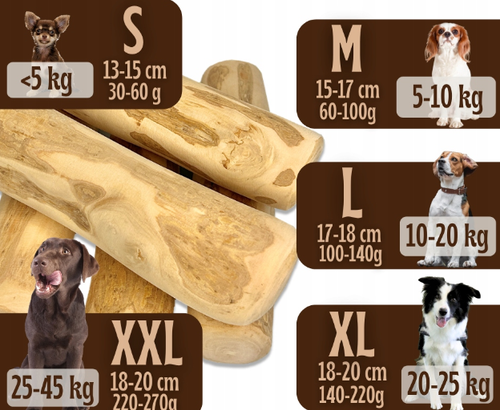 BIOTOP patyk z drewna kawowego kość naturalny gryzak zabawka psa 18-20cm XL na Arena.pl