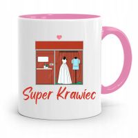 Kubek Różowy Krawca Krawcowej Super Krawiec Z Nadrukiem Ze Zdjęciem