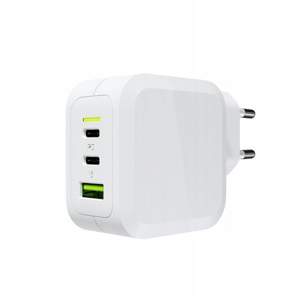Biała Ładowarka GC Power GaN 65W - 2x USB-C PowerDelivery 1x USB-A QC 3.0 zdjęcie 3