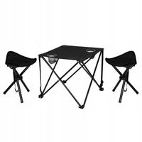 STOLIK WĘDKARSKI TURYSTYCZNY SKŁADANY NA BALKON BIWAK POD NAMIOT +2 KRZESŁA