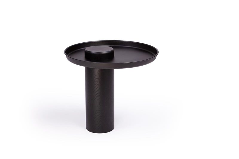 Stolik TYK 500 dąb czarny, czarny blat zdjęcie 1