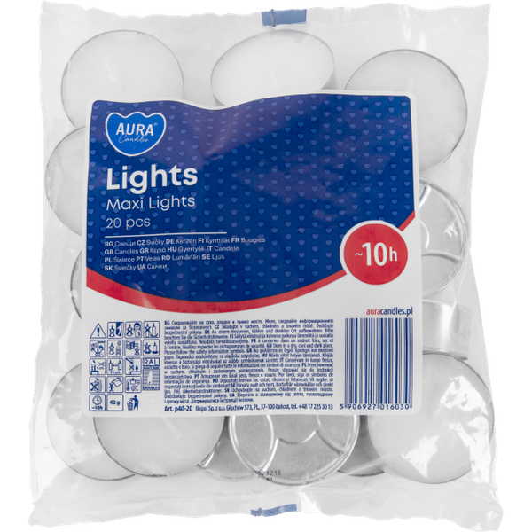Świece Bispol Maxi Lights 10h 20 sztuk zdjęcie 1