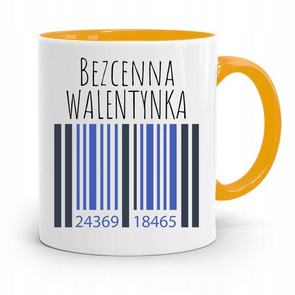 Kubek Żółty Na Walentynki Bezcenna Walentynka Z Nadrukiem Ze Zdjęciem zdjęcie 1