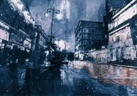 FOTOTAPETA miasto nocą malowane obraz na wymiar