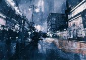FOTOTAPETA miasto nocą malowane obraz na wymiar