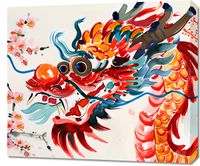 Obraz 70x60cm Smok o Żywej Barwie