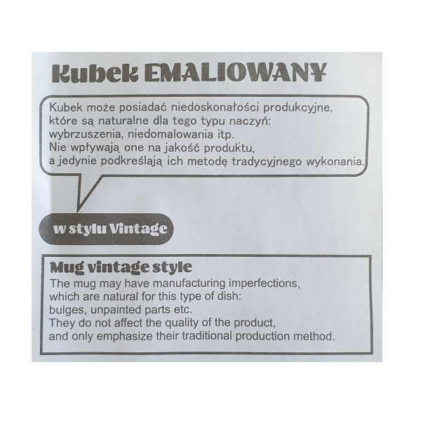 Kubek emaliowany Oldschool 500 ml, czerwony zdjęcie 5