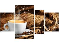 70CM 120CM OBRAZ 4 ELEM FILIŻANKA KAWY ŚCIENNY