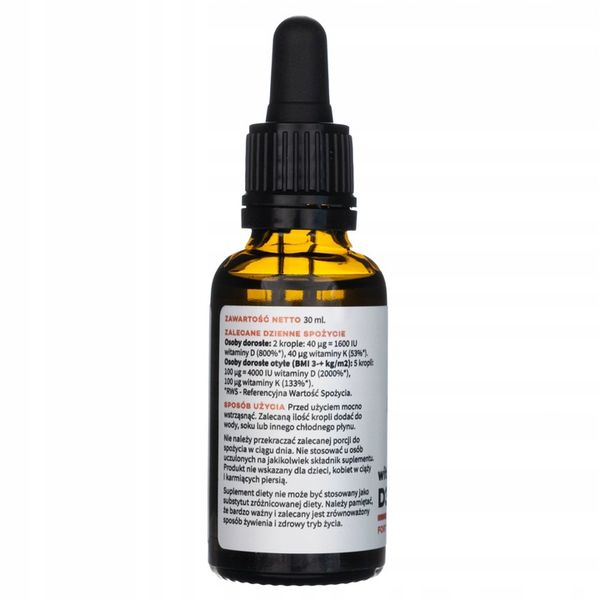 WITAMINA D3 4000 IU FORTE + K2 MK7 100mcg AURA HERBALS W KROPLACH Odporność zdjęcie 5