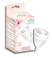 Biały kubeczek menstruacyjny S z woreczkiem