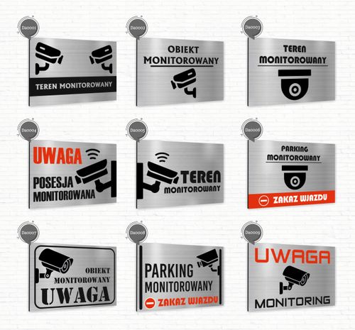 Tabliczka znak informacyjny 20x15 PARKING Nierdzewna SREBRNA Nadruk UV na Arena.pl