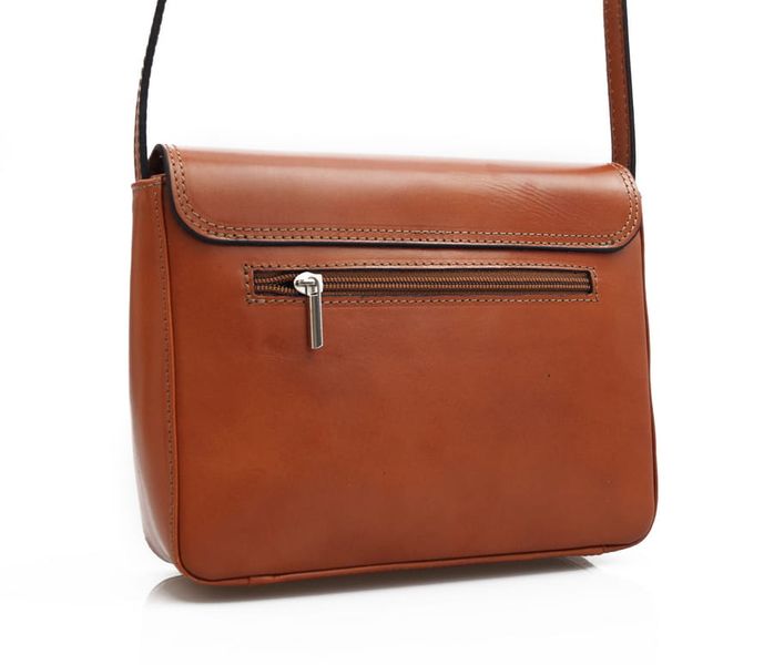 VERA PELLE torebka skórzana listonoszka z klapą i paskiem V109 czerwona zdjęcie 7