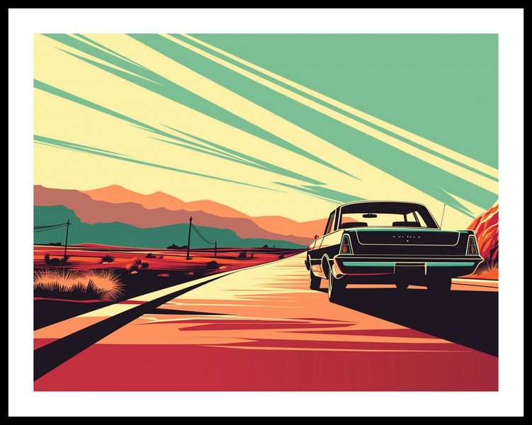 Plakat 65x50cm Droga przez Pustynię zdjęcie 3