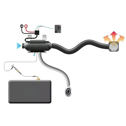 Ogrzewanie postojowe 5kW 12V diesel LCD FDIK nagrzewnica olejowa z dmuchawą na Arena.pl
