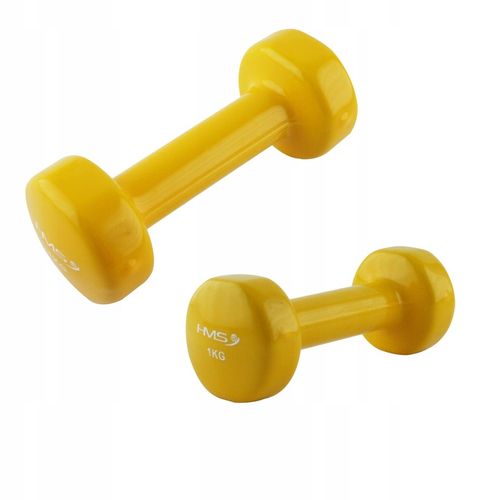 CIĘŻAREK ŻELIWNY POKRYTY WINYLEM HMS 1 kg 17023 HANTEL HANTELKA TRENING na Arena.pl