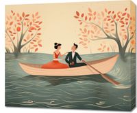 Obraz 70x60cm Romantyczna Eskapada po Rzece