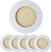 HCFEI Reflektor LED Ultra Płaski, 3.5W, 230V, Biało-Matowy, 6 Sztuk