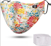 Bawełniana Maseczka Ochronna Kwiaty Wielokrotnego Użytku z Filtrami