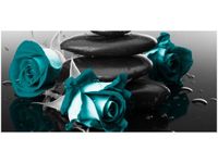 OBRAZ RÓŻE TLE KAMIENI AKCENT KOLORYSTYCZNY