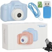APARAT CYFROWY DLA DZIECI Fotograficzny 24 Mpx 5 gry NIEBIESKI + KARTA 8gb