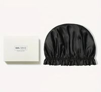 JEDWABNY CZEPEK DO WŁOSÓWK 100% JEDWAB NATURALNY MOWROWY CZARNY