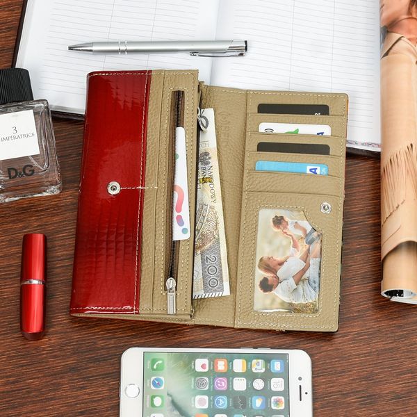 Portfel Patchwork Boho Julia Rososo Skóra Duży Pudełko M94 zdjęcie 4