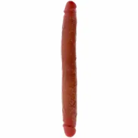 toyjoy get real skin podwojny model silikonowy karmelowy 35 cm