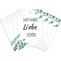 Zawieszki Ślubne na Zimne Ognie Lasst Unsere Liebe Leuchten Białe 60 Szt