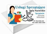 Wizytówki firmowe Foliowane 1000szt wiele wzorów USŁUGI SPRZĄTAJĄCE