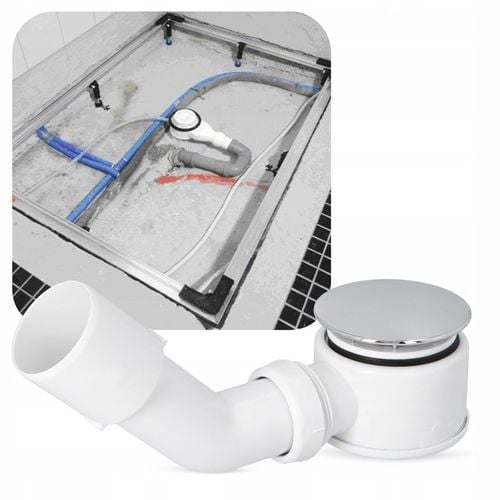 Syfon Brodzika 50 mm CZYSZCZONY GÓRY Odpływ Prysznica Wanny Niski na Arena.pl