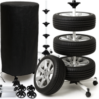 STOJAK Z KÓŁKAMI WIESZAK NA KOŁA OPONY FELGI DO GARAŻU POKROWIEC