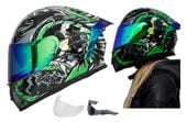 Kask Motocyklowy Pełny Integralny 2 Wizjery 2 Spoilery Xxl 63-64 Cm