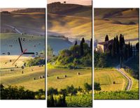 90CM 70 ZEGAR 3 ELEM GOSPODARSTWO TOSKANII SCIENNY DRUK