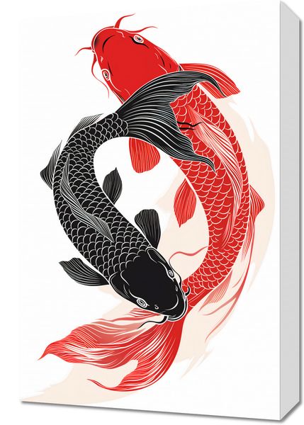 Obraz 40x60cm Yin i Yang Koi zdjęcie 1