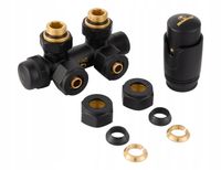 DUOPLEX ZAWÓR DO GRZEJNIKA 1/2 KĄTOWY CZARNY MAT WYSOKA JAKOŚĆ