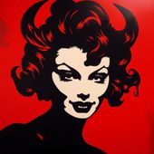 Plakat 60x60cm Czerwona Diablica