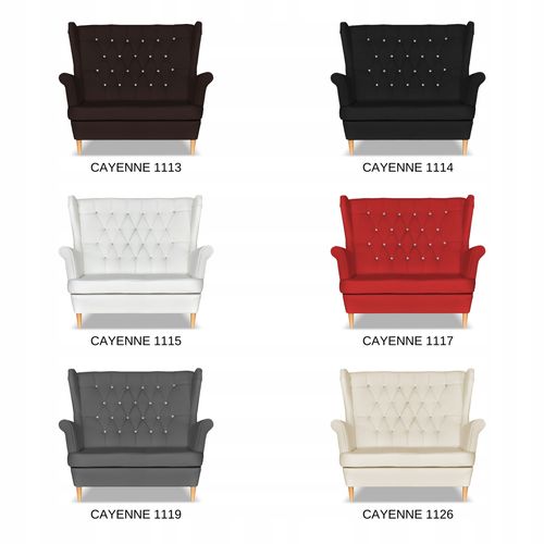 Zestaw uszak Gaja ekoskóra skaj sofa fotele ciemny brąz na Arena.pl