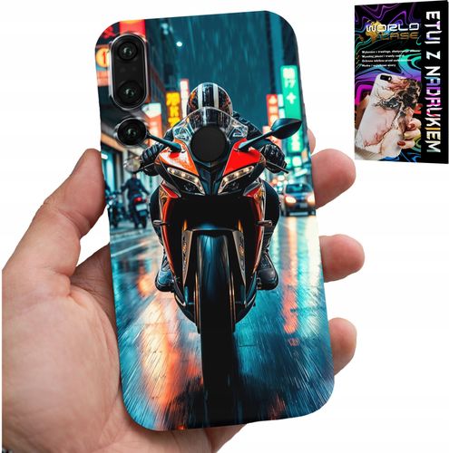 ETUI DO HUAWEI P20 PRO - MOTOR, MOTOCYKLE JEDNOŚLAD WZORY + SZKŁO na Arena.pl