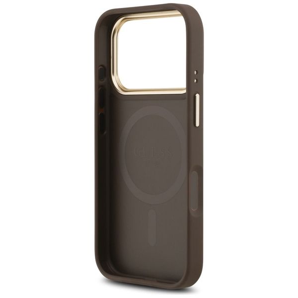 Etui Guess 4G Stripe MagSafe do iPhone 17 Pro brązowy zdjęcie 7