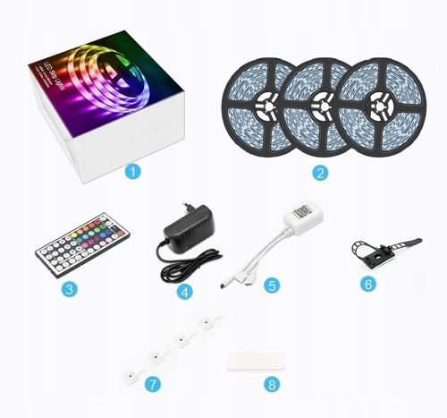 Taśma LED 30M RGB 5050 Bluetooth APLIKACJA ZESTAW na Arena.pl