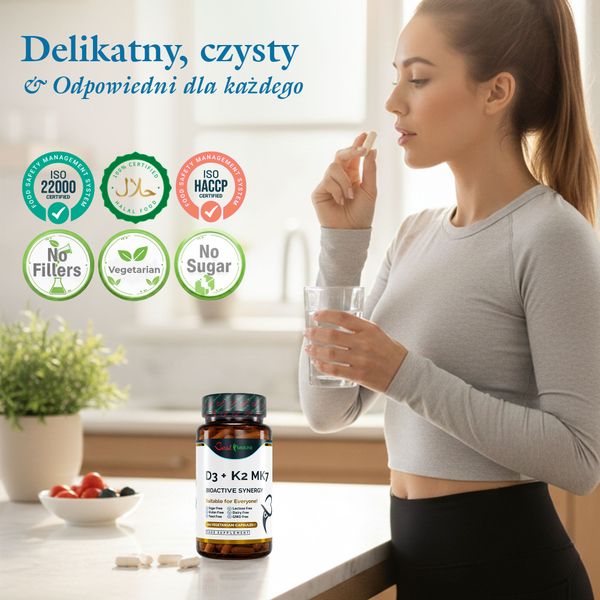 Witamina D3 2000IU K2 MK7 100mcg Max wsparcie systemu immunologicznego zdjęcie 3