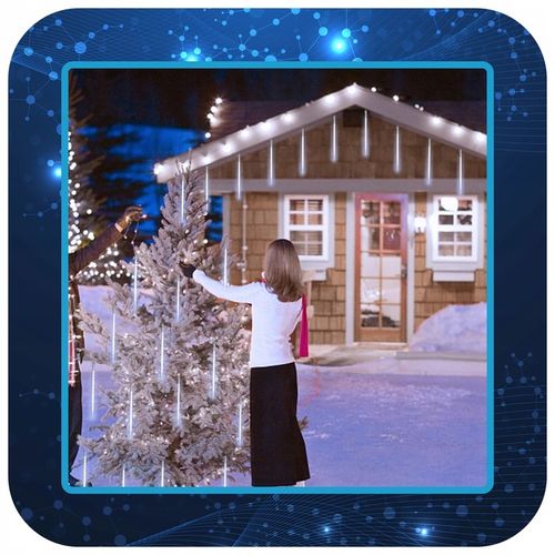 METEORY 50 CM LAMPKI PADAJĄCY ŚNIEG OŚWIETLENIE ŚWIĄTECZNE IP44 360 LED 6M na Arena.pl