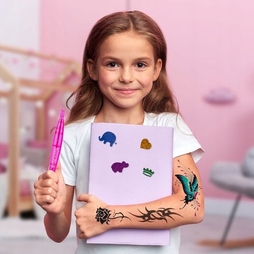 ZESTAW DO ROBIENIA TATUAŻY DUŻY BROKATOWE TATUAŻE ZMYWALNE SZABLONY DIY na Arena.pl