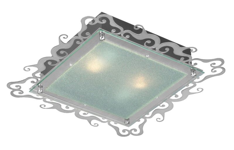 Casablanca plafon 2x60W E27 38cm satyna kwadrat zdjęcie 1